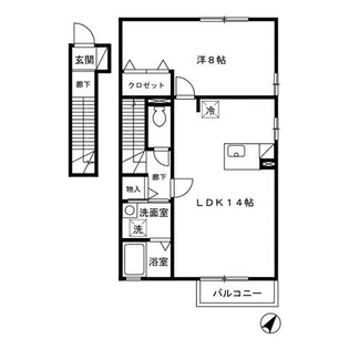 リビングタウン若宮【1階】の間取り