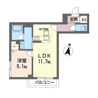 ヴェルディール清水【1階】の間取り