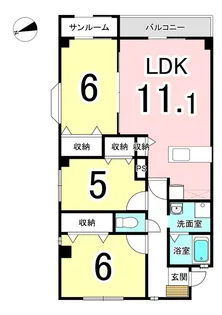 ソレアードSONO【3階】の間取り