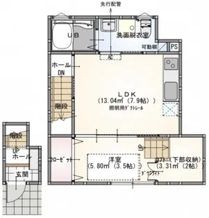 s.a.box寺家B棟【2階】の間取り