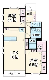 Onse Suite XVI B【1階】の間取り