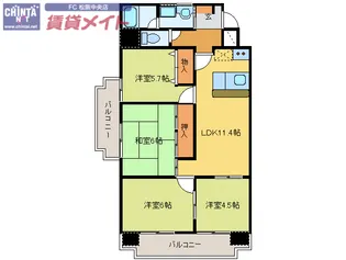 センチュリーハイランド【7階】の間取り