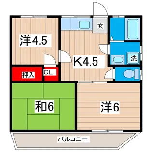 コーポまつあいI【2階】の間取り