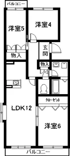 愛知県大府市東新町6【マンション】の間取り