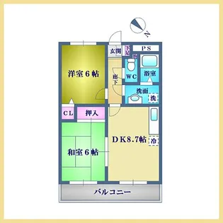 スカイヴィラ綾瀬【2階】の間取り