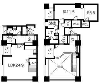 大阪府大阪市中央区東心斎橋1【マンション】の間取り
