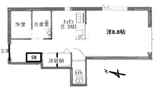 東京都港区六本木3【マンション】の間取り