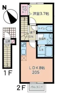 アンセル?町B【2階】の間取り