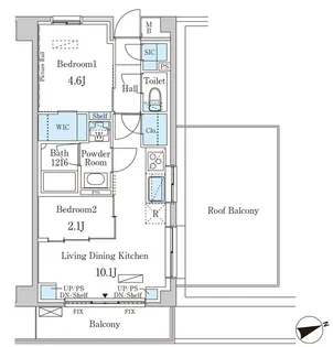 東京都文京区本駒込4【マンション】の間取り