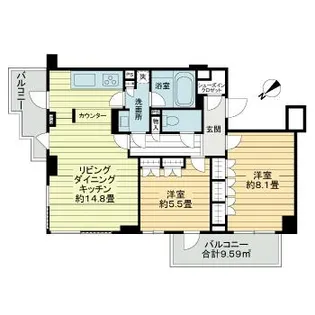 ピアースコード中目黒【5階】の間取り