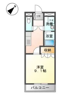 1Kの間取り画像