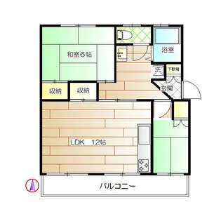 東高森団地1号棟【4階】の間取り