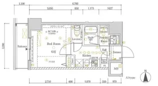 ラフィスタ大師前III【8階】の間取り