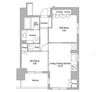 HF若松河田レジデンス【4階】の間取り