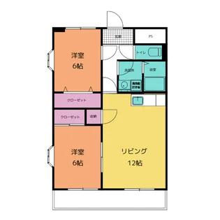 レ・セゾンKUSAMA【2階】の間取り