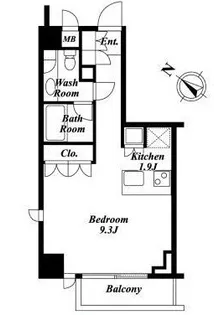 ドゥーエ南麻布【7階】の間取り