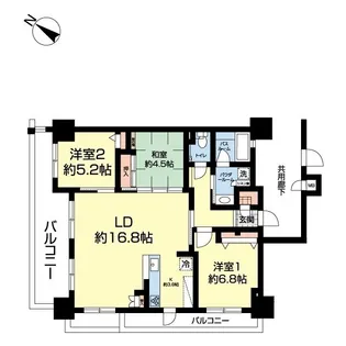 レーヴグランディ松山【12階】の間取り