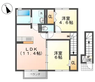サンライズコーポ D【2階】の間取り