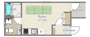 FUJISTA幡ヶ谷V【1階】の間取り