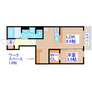 カーサ・スタジオーネ河原町【1階】の間取り