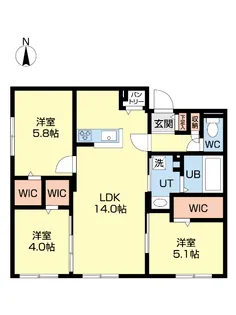 北海道北広島市中央4【マンション】の間取り