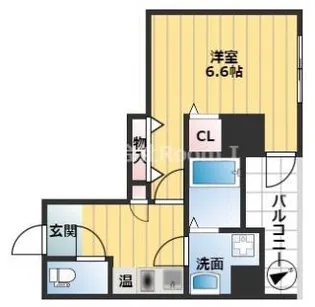 メゾンルージュ谷町【3階】の間取り
