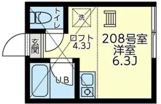 ユナイト和田町ハポニョールの杜【2階】の間取り