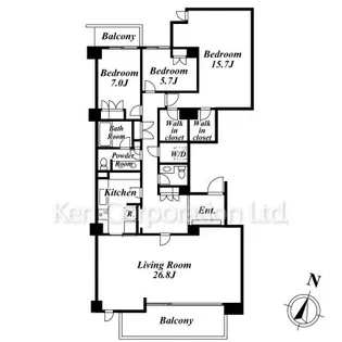 駒沢ガーデンハウス【1階】の間取り