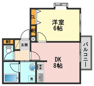ヴィラセントラル【5階】の間取り