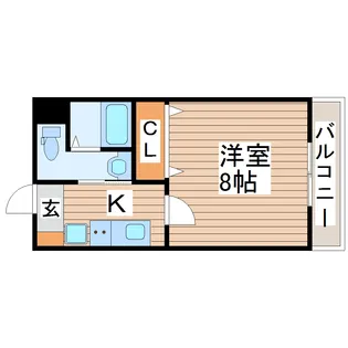 バーシティハウス泉B【1階】の間取り