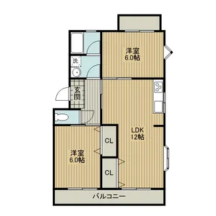 タウンコート二本木【3階】の間取り