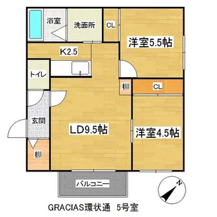 GRACIAS環状通【3階】の間取り