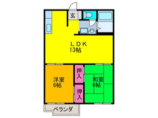セキスイ緑地ハイツA棟【1階】の間取り