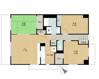 楠風イルミナ【3階】の間取り