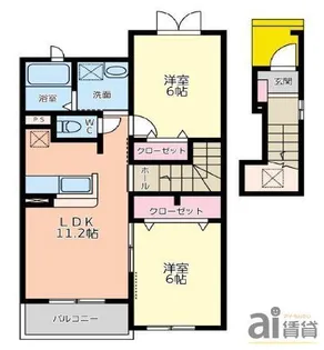 コンフリエ下里III【2階】の間取り