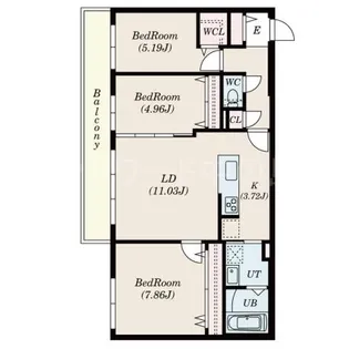 ミュンヘンスクエアII番館【4階】の間取り