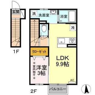 LA vie est belle【2階】の間取り