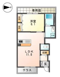 ラ・フォーレ 山科【1階】の間取り