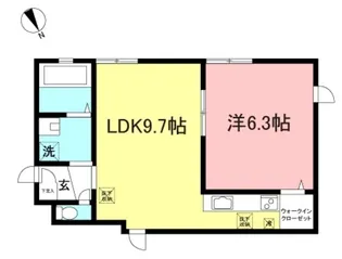 グランドール山王【1階】の間取り