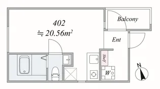 the trias togoshiginza【4階】の間取り