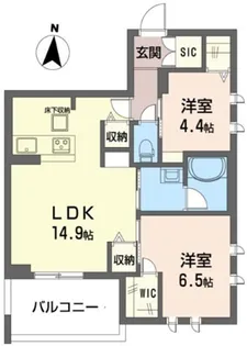 クロシェットX【1階】の間取り