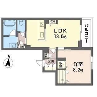ラウンドヒルズK【2階】の間取り
