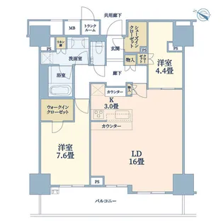 ブランズ横浜【5階】の間取り
