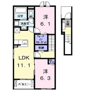 レスポワール鯏浦【2階】の間取り