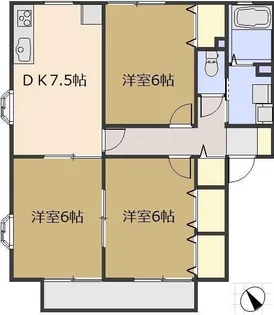 日新花崎ビレッジ B【2階】の間取り