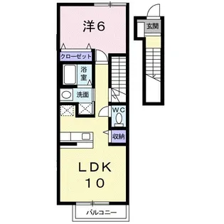 サプリーム2【2階】の間取り