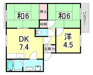 松本ハイツ【1階】の間取り