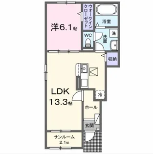 プリュネ双葉【1階】の間取り