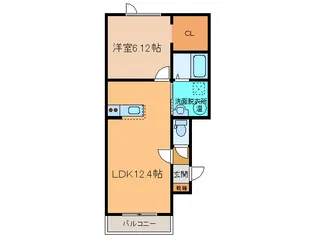 カーサフォンテーヌ【1階】の間取り