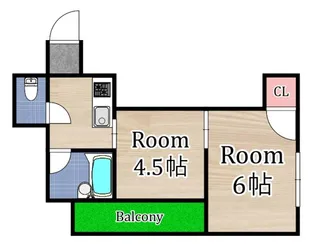 プリエール北畠【2階】の間取り